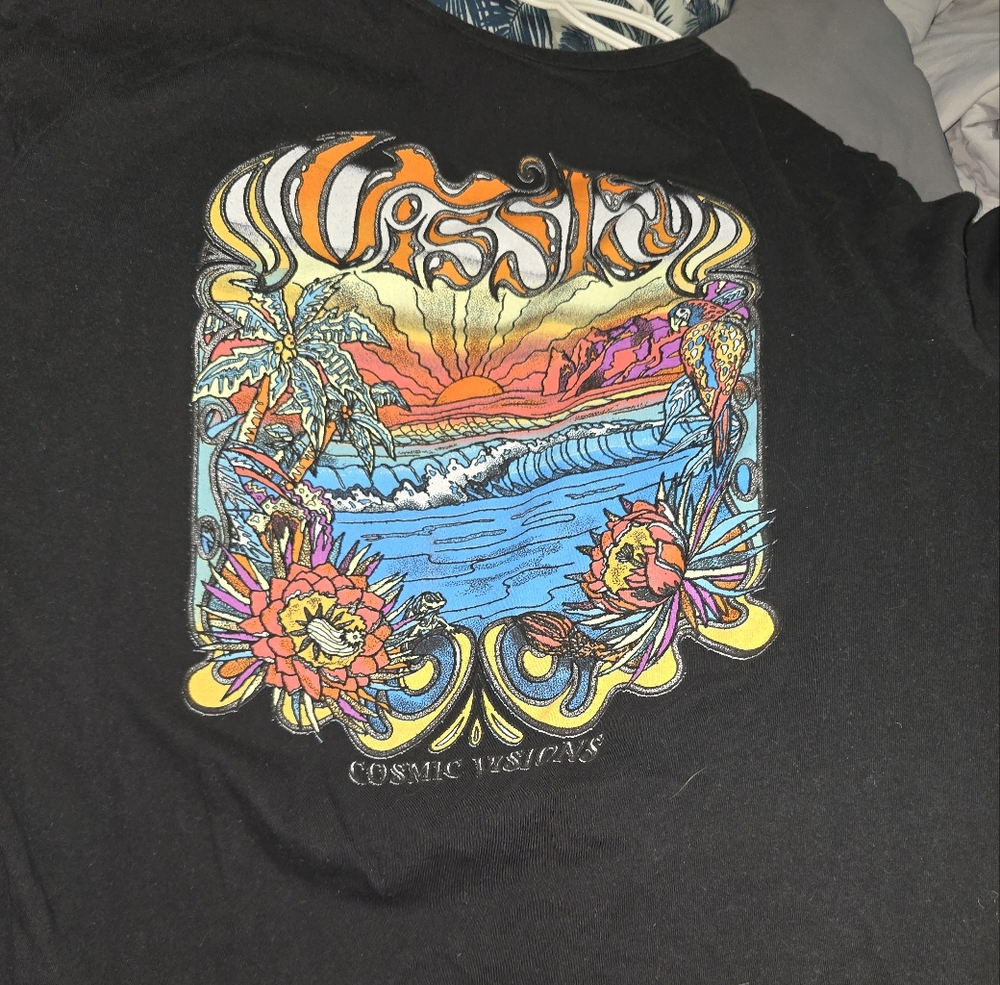 VISSLA Black Organic Cotton Tee Xl Short Sleeve
